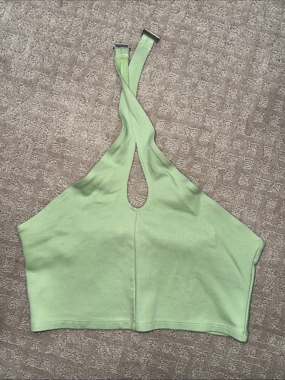 SUNDAY BEST | Green Cropped Halter Top Size M